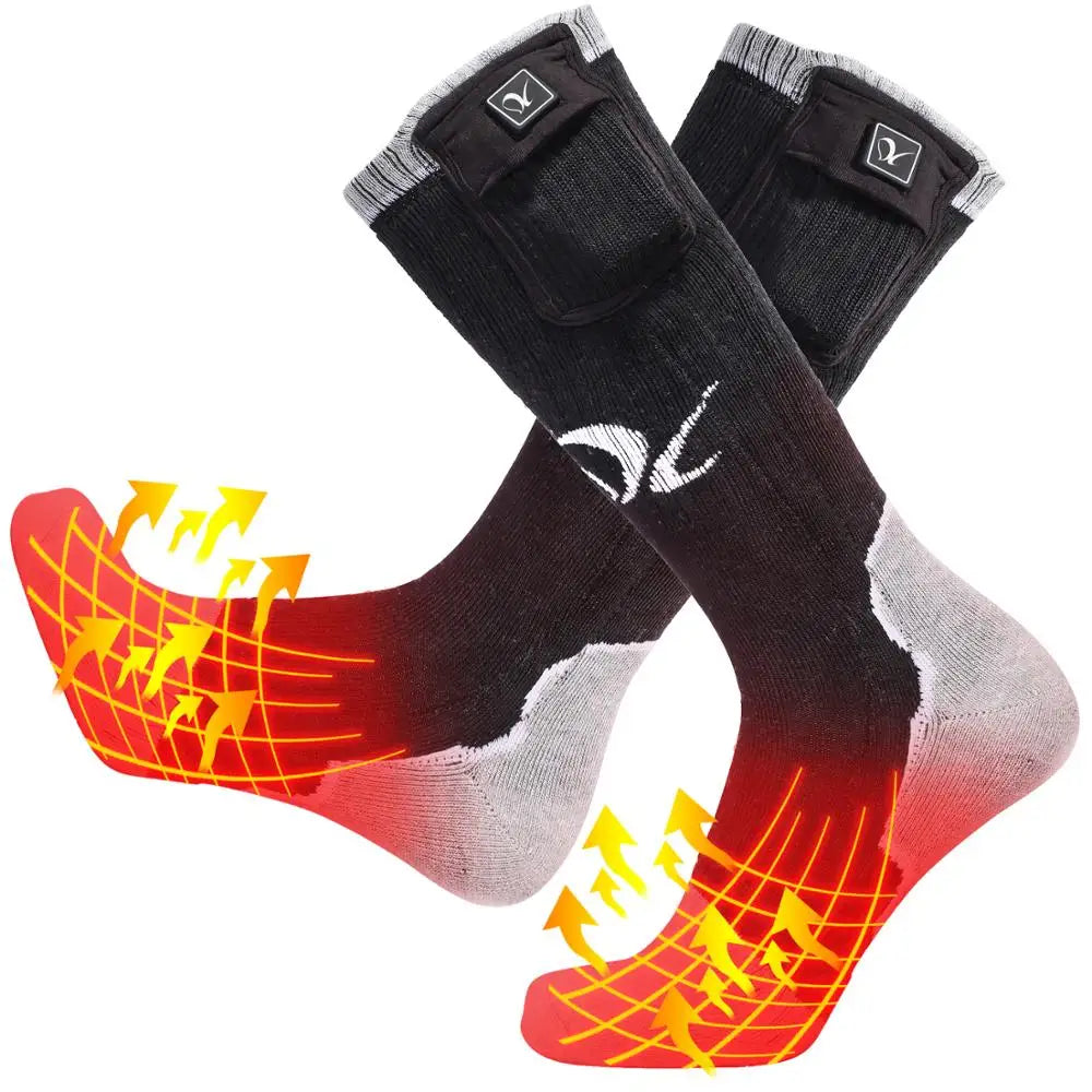 Savior Winter Heated Socks Rechargeable Heating Socks for 2200mah Heated Socks Warmth Outdoor Heated Boots Snowmobile Winter Ski