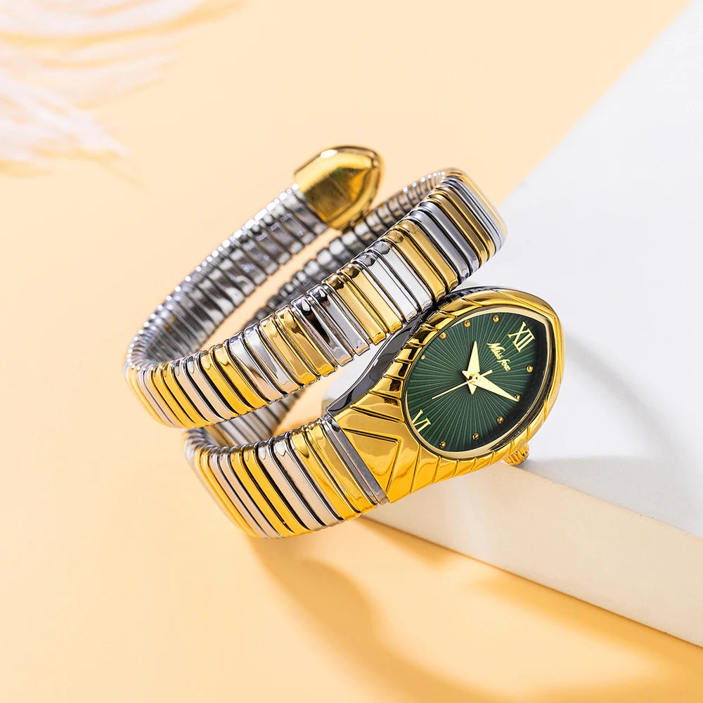 Top Brand MISSFOX Women's Watches New Quartz Snake Shape Simple Ladies Watch Fashion Unique Strap Waterproof Wristwatches