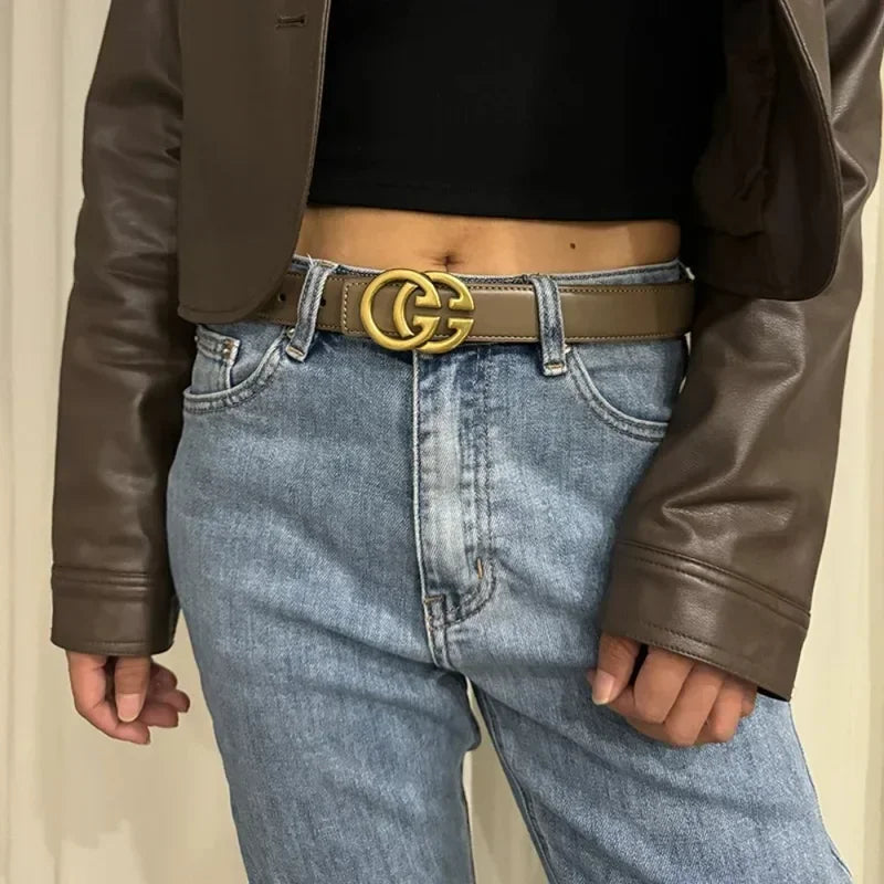 GG fashion cowhide real leather belt for women luxury desiner Unisex men's belt elegant girdle belt female jeans waistband