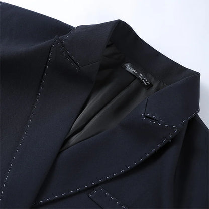 Casual Loose Women's Blazer Pant Suits Lapel Doube-Breasted Top Straight Pants Lady Set 2025 Autumn New 2 Pieces Set Women