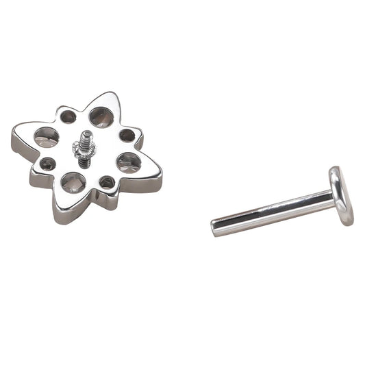 1Pc F136 Titanium Cute  5A CZ Flower Cartilage Crystal Piercing Labret Stud Piercing Jewelry Internally Threaded Ear Tragus Ring