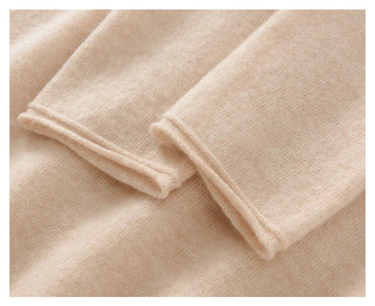 New Women's Cashmere Sweater 100% Pure Cashmere Knitted High Collar Hoodie Hot Selling Soft Solid Color Women's Top