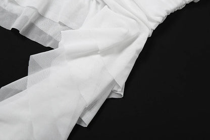 Nibber 2024 Spring New Solid Color Sweet Gentle Cute All-match High Street Travel Sexy Cool Women Chest Wrap ruched Tassel Vest