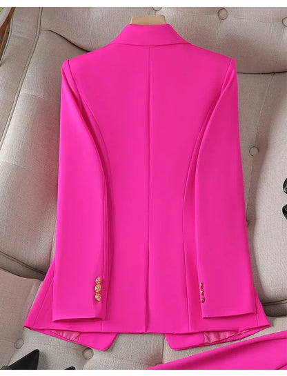 Elegant Women's Fashionable White Western-Style Suit Zihongsuitsuit High-End Business Attire Long-Pants Set For Special Occasion