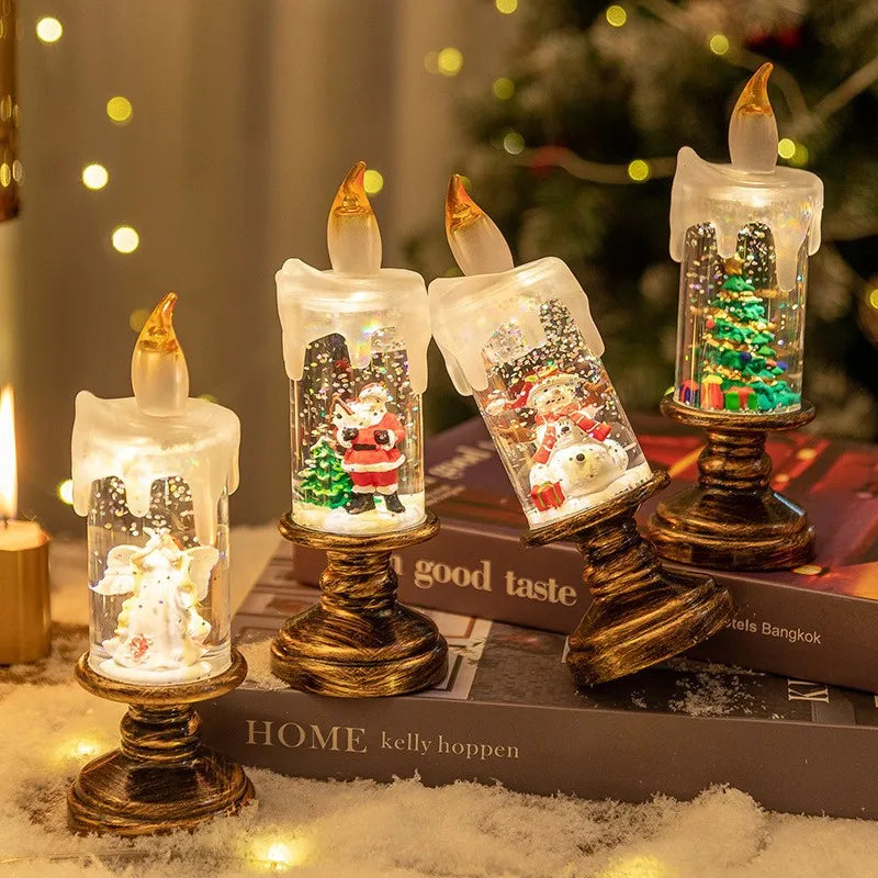 Christmas Decorations Candle Lights Candles Lights Angel Snowflake Crystal Ball Lights Creative Christmas Gifts Desktop Ornament