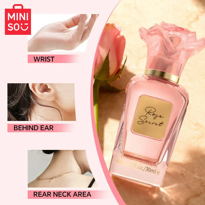 MINISO ROSE SECRET Women Perfume Original Luxury Floral Fruity Eau De Toilette Designer Fragrance For Woman Body Spray 30ml