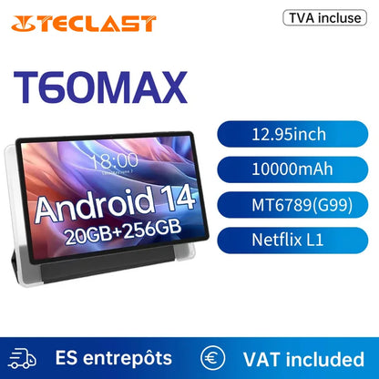 【World premiere】 Teclast T65 Max 13 "HD Display Android 14 Tablet MediaTek G99 8GB RAM GB ROM mAh Battery Widevine L1