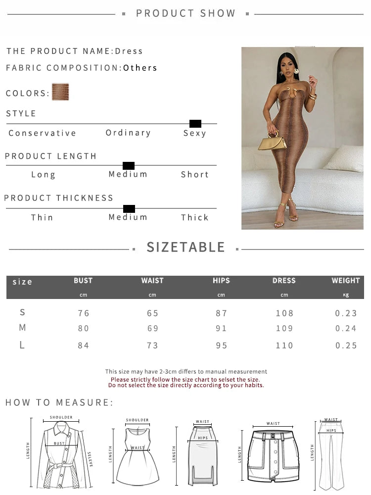 Weird Puss Gradient Strapless Dress Women Metal Rings Low-Neck Backless Skinny Peach Hip Midnight Club Party Trend Long Bodycon