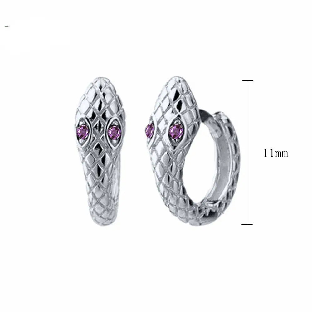 925 Sterling Silver Needle Pave Crystal Snake Type Stud Earrings for Women Simple Cute Animal Earrings Fashion Delicate Jewelry