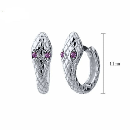 925 Sterling Silver Needle Pave Crystal Snake Type Stud Earrings for Women Simple Cute Animal Earrings Fashion Delicate Jewelry