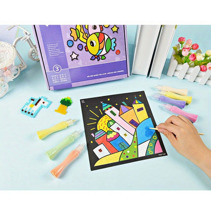 Sand Painting Children Colored Sand Boys And Girls Baby Handmade Diy Production,  Scraping Art Sand Painting Set Toys