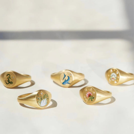 Enamel Crystal Flower Rings for Women Titanium Steel Gold Plated Snake Dolphin Swan Pearl Ring Wedding Exquisite Jewelry Gifts