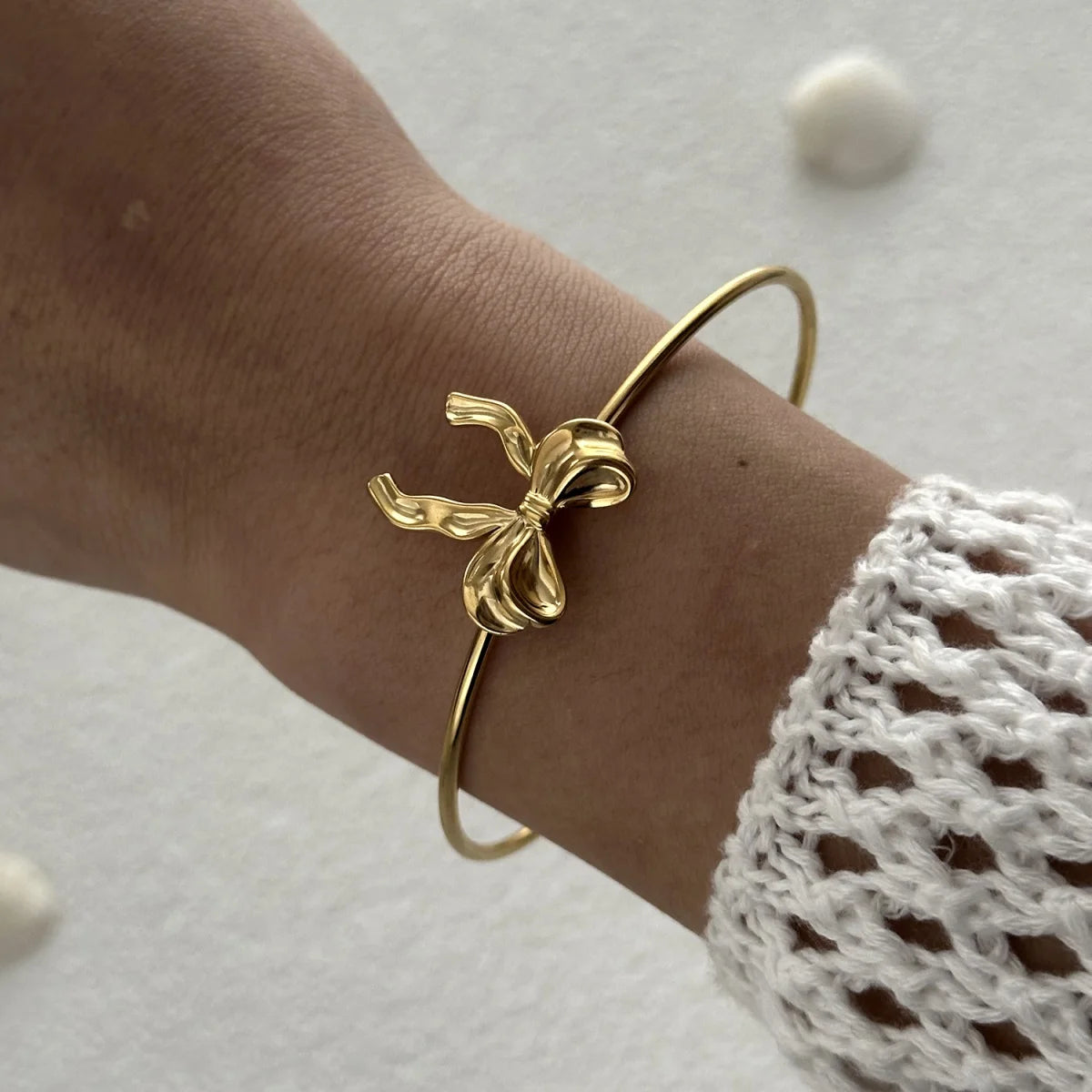 Exaggerated Metal Shell Starfish Flower Bangles Bracelets For Women Men Stainless Steel Fish Bow Heart Open Cuff Bangle Jewelry