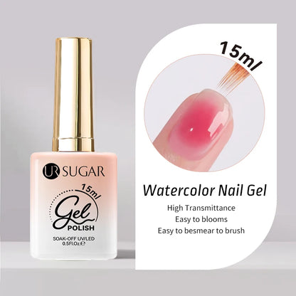 UR SUGAR 15ml Blood Red Jelly Gel Nail Polish Translucent Color Crystal Nude Gel Nail Art Varnish For Fall Winter Manicure