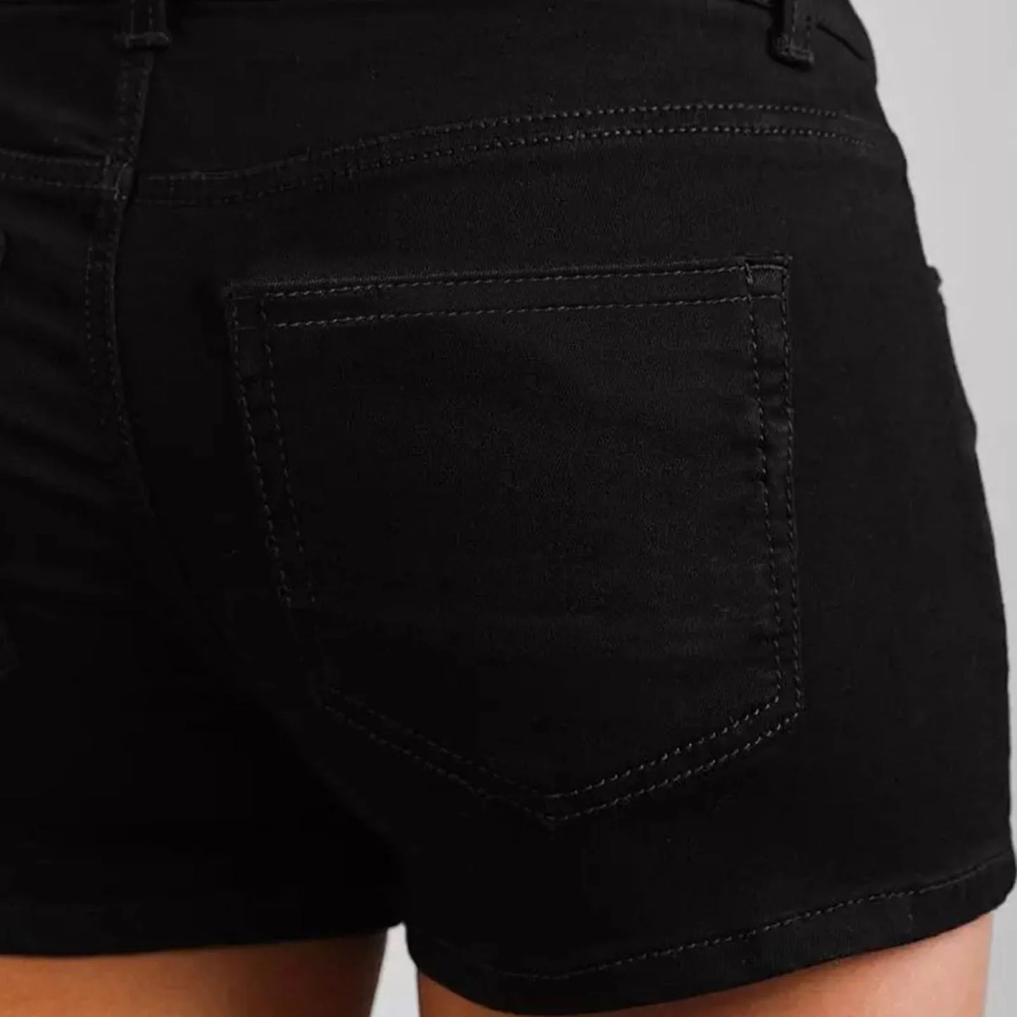 Womens Casual Fashion Slim Pockets Shorts Wrap Buttocks Solid Black Jeans Shorts Women'S Y2k Summer High Waist Casual Shorts