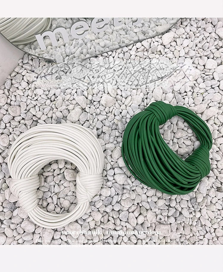 Handbags for Women 2023 New in Gold Luxury Designer Brand Handwoven Noodle Bags Rope Knotted Pulled Hobo Silver Evening Clutch