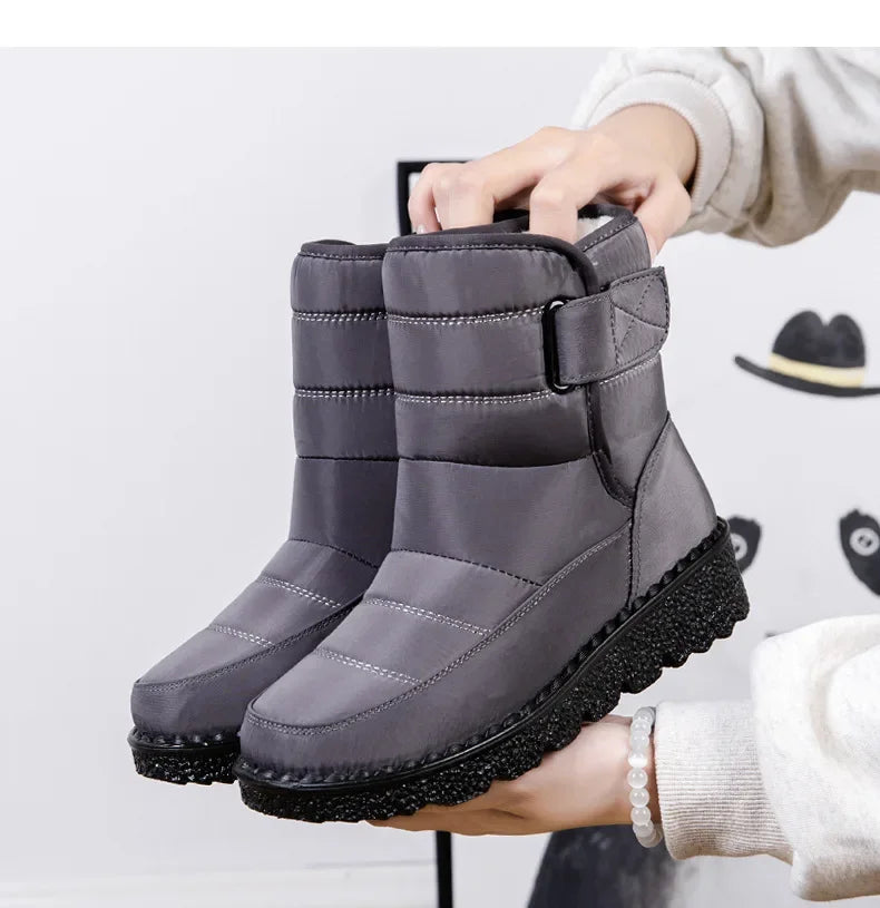Waterproof Winter Boots for Women 2025 New Faux Fur Long Plush Snow Boots Woman Platform Shoes Warm Cotton Couples Ankle Boots