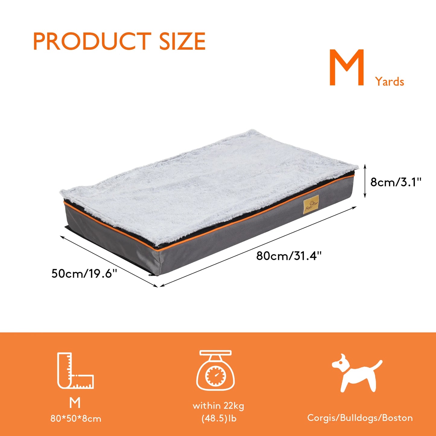 Dog Pet Bed  Large Padded Orthopedic Dog Bed Foam Cushion Pets Pillow Bed with Washable Cover