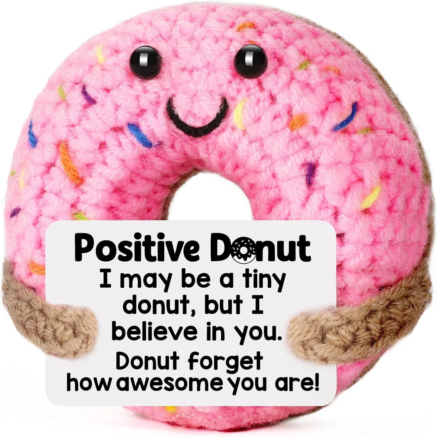 Funny Handwoven Positive Energy Coffee Cup Support Emotional Home Room Decoration Plush Knitting Doll Birthday Christmas Gift