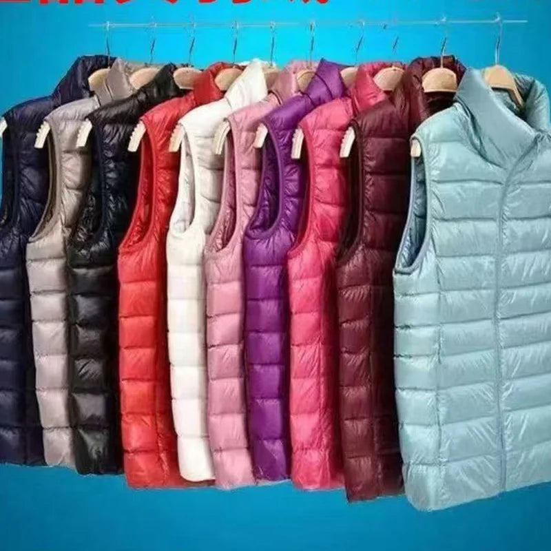 Ultralight Down Vest Women 2025 New Sleeveless Jacket Female White Duck Down Waistcoat Female Warm Puffer Jacket Outwear