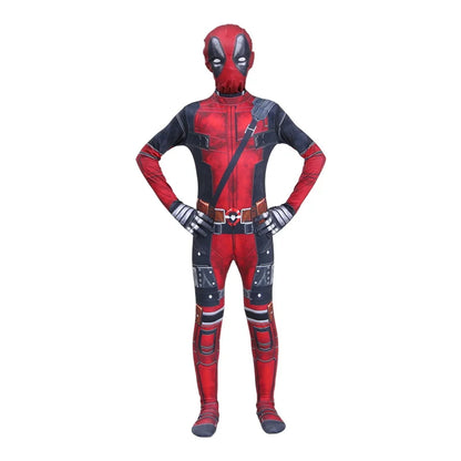 Dead Cosplay Pool Cosplay Kid Costume Child Superhero Roleplay Disguise Outfits Headgear Gloves Halloween Party Fantasia Suits