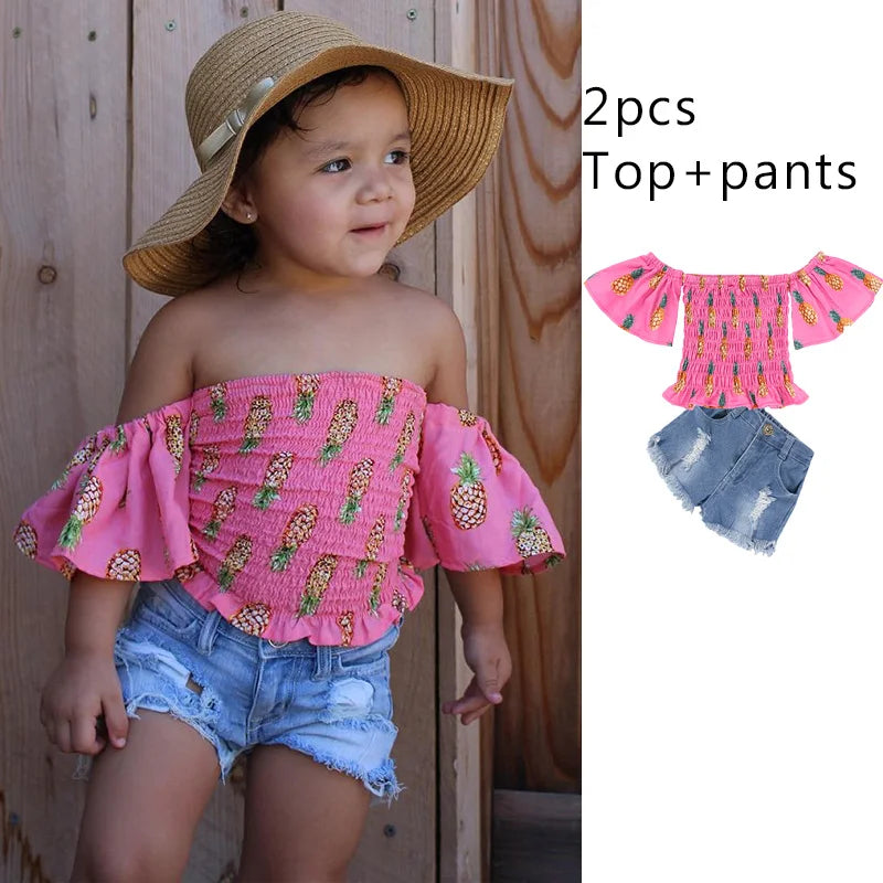 Children Sets for Girls Fashion 2025 New Style Girls Suits for Children Girls + Headband 3pcs. Set Cute Girls