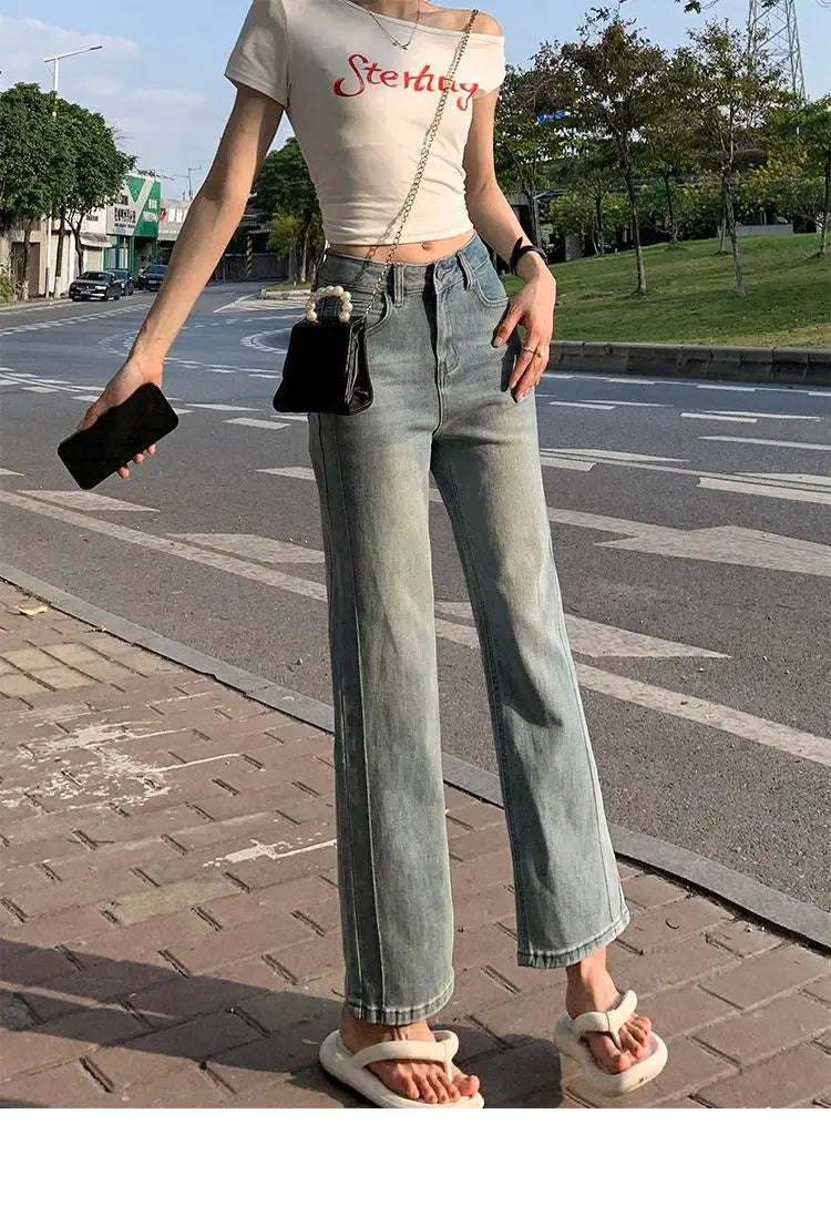 2025 Women  Jean Japan Vintage Style Low-Waisted Slimming Jeans Women's Bell-Bottom Pants Summer Season Fashion Y2K Jeans