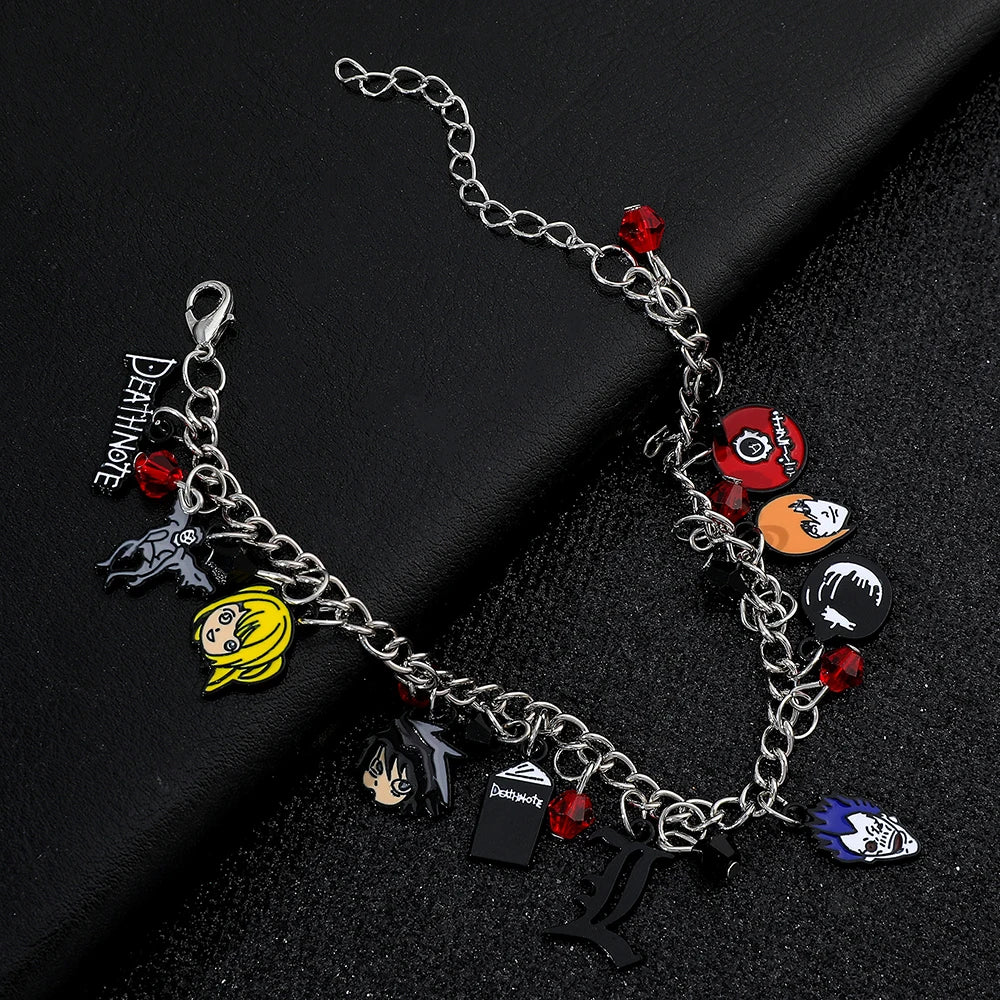 Japan Anime Death Note Bracelet Ryuk Yagami Light Charms Bracelet Hand Chain Enamel Pendant Jewelry Accessories for Fans Gifts