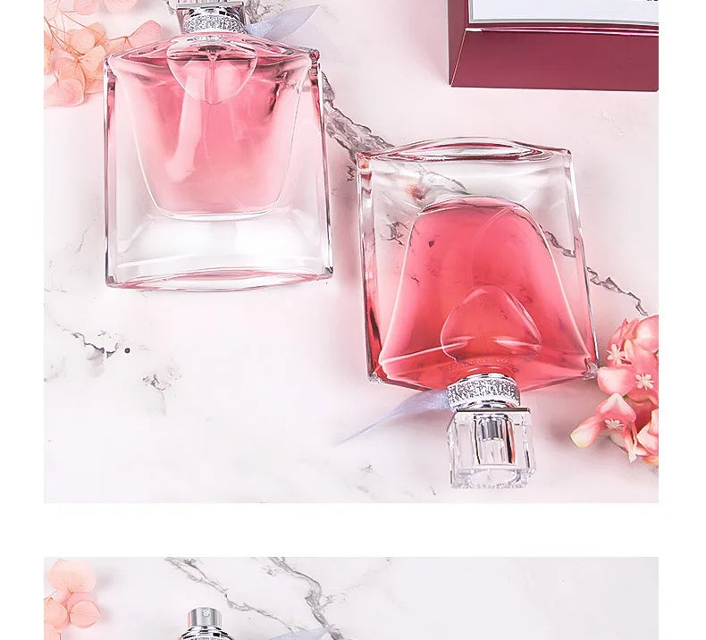 High-Quality Ribbon Women's Perfume Floral Scent Intense Fragrance 50ml Premium Brand Perfume 75ml, Red Elegant Packaging femme