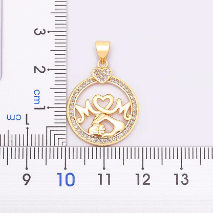 Nidin Classic Fashion Exquisite Mother's Day Gold Color Necklace Mom Letter Love Charms Pendant Chain Neck  Anniversary Jewelry