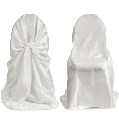 BITFLY Self Tie Satin Chair Covers Wedding Banquet Party Decoration Annual Dinner Supplies Universal Home Decor