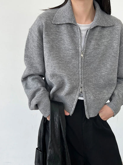 [EAM] Orange Big Size Casual Knitting Cardigan Sweater Lapel Long Sleeve Women New Fashion Tide Spring Autumn 2026 1DJ3315