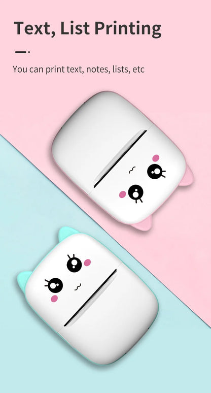 ZWN Portable Bluetooth Mini Printer Mobile Phone Photo Title Note Print Pocket Student Error Label Printer for Children's Gifts