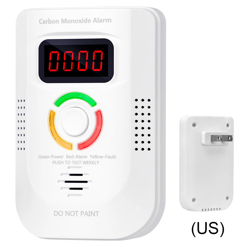 Plug-in Combustible Gas Leak Detector Monitor Sound Light Warning CO Leak Detector Combustible Gas Smoke Alarm for Kitchen Home