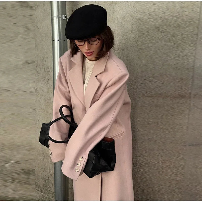 Single Breasted Women 's Winter Jacket Elegant Laple Pockets Thicken Full Sleeve Coats Female 2025 Autumn Winter Woman clothes