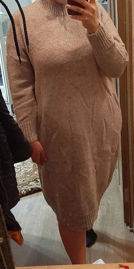 Winter Women Dress Fall Sweater Women Dress Long Sleeve Knitted Dresses Maxi Vintage Oversize Dresses Knitting Thick Warm Purple