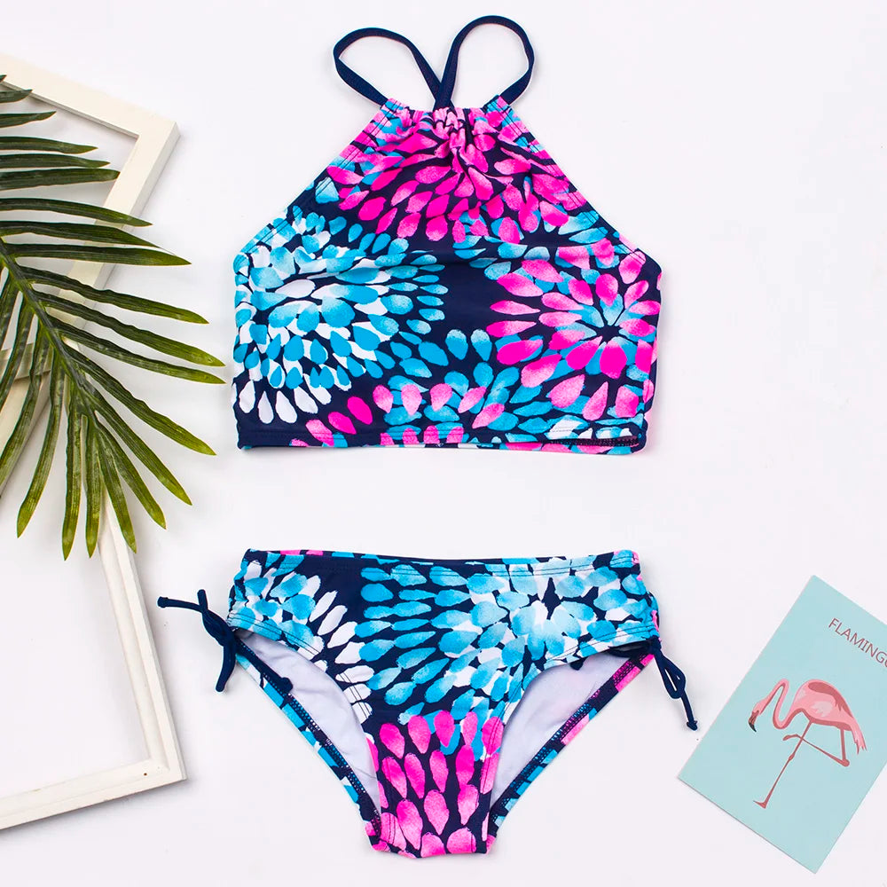 7-14Year Butterfly Print Child Bikini Set 2025 Girls Swimsuit Swimwear For Kids Summer Brazilian Teen Baby Swimming Suit Biquini