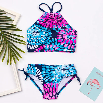7-14Year Butterfly Print Child Bikini Set 2025 Girls Swimsuit Swimwear For Kids Summer Brazilian Teen Baby Swimming Suit Biquini