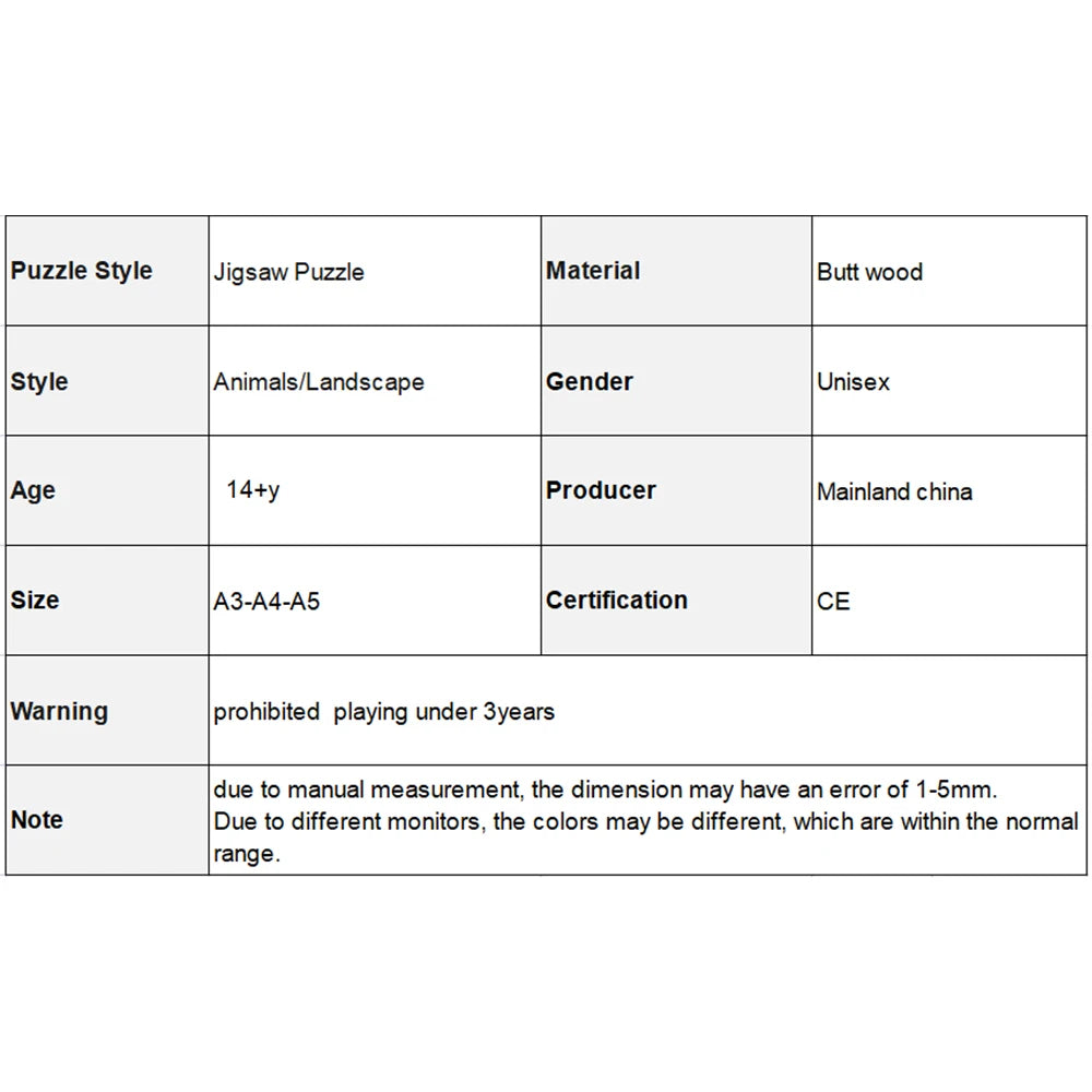 Wooden Puzzle Colored Wolf Puzzle Board Education Game Toys for Students and Adults Interesting Christmas Gift Toys