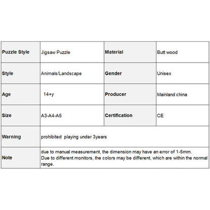 Wooden Puzzle Colored Wolf Puzzle Board Education Game Toys for Students and Adults Interesting Christmas Gift Toys