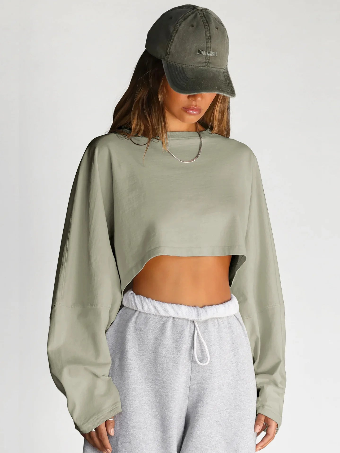 Autumn Winter Women's No Hat Hoodies Fashion O-neck Loose Long Sleeve Pullove Casual Workout Jogger Female Sexy Crop Sweatshirt