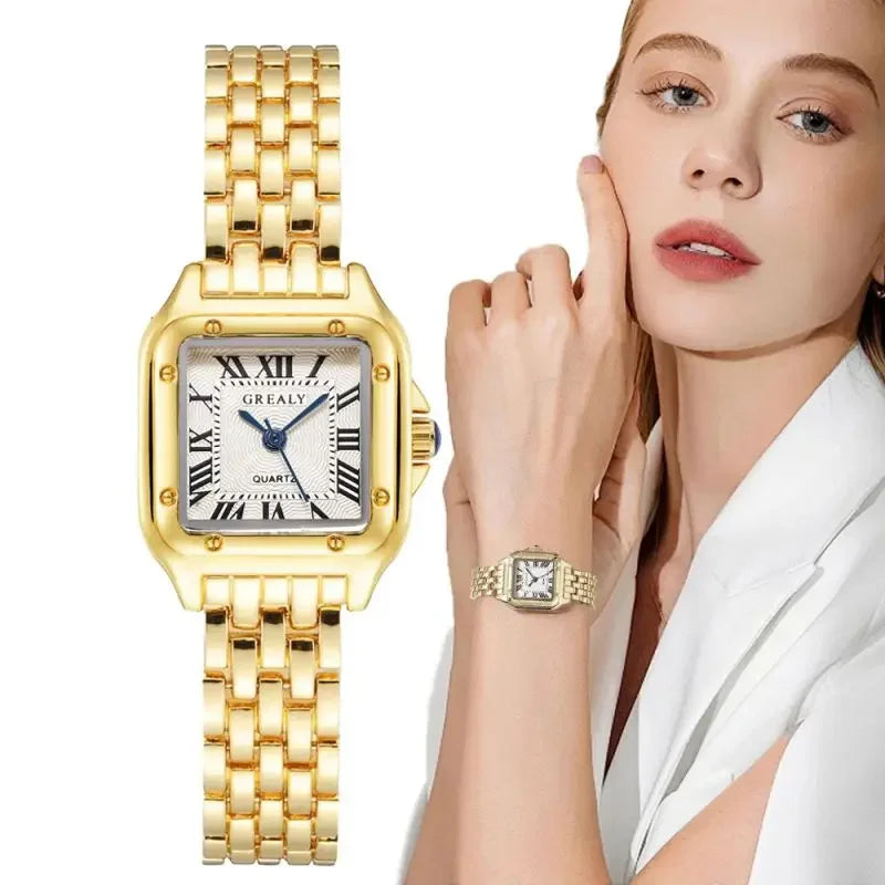 MAYZHISU Luxury Women's Watches Classic Brand Square Ladies Quartz Wristwatches Alloy Strap Business Female Clock Bracelet watch