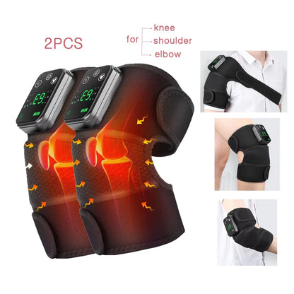 Electric Heating Knee Massager 3 in 1 Joint Elbow Shoulder Pain Reliever Thermal Vibration Physical Therapy Massage Knee Warmer