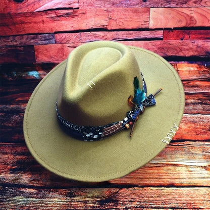 Fashion Fedoras Homburg Panama Hat Exotic Maillard for Women Men Photo Props Western for Men Women Unisex Wear Headwear