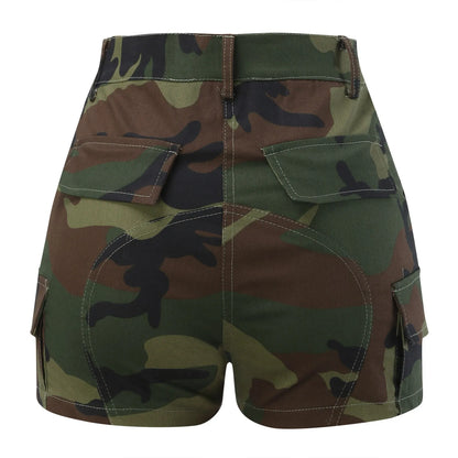 Summer Women Casual Shorts 2023 Mid Length Ripped Jean Shorts Camouflage High Waisted Denim Short Pants Trousers Shorts Ladies