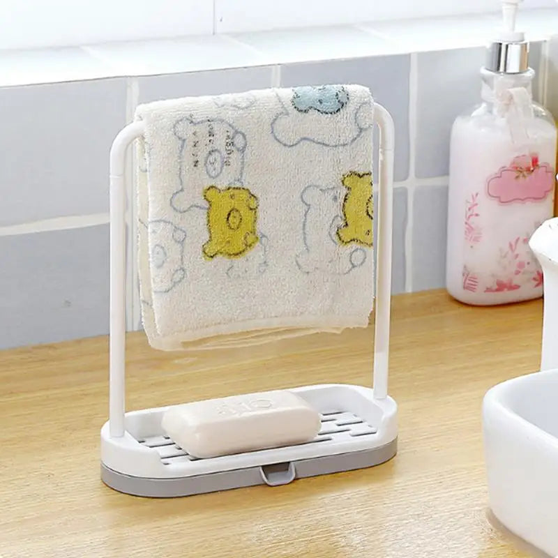 Kitchen Sink Storage Rack Dish Cloth Hanger Towel Organizer Holders Sponge Drain Shelf with Drain Tray household Gadgets