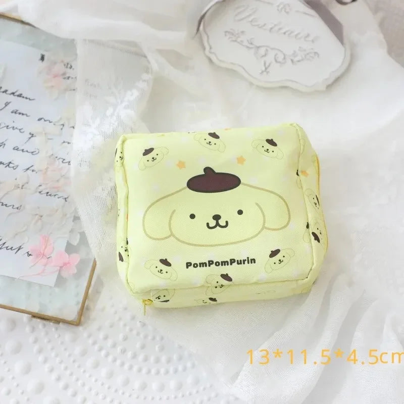 Sanrio Kuromi Storage Bag Cartoon Anime Figures Pochacco Cinnamoroll Purse Q Figural Cute Toy Bag Girls Birthday Christmas Gifts