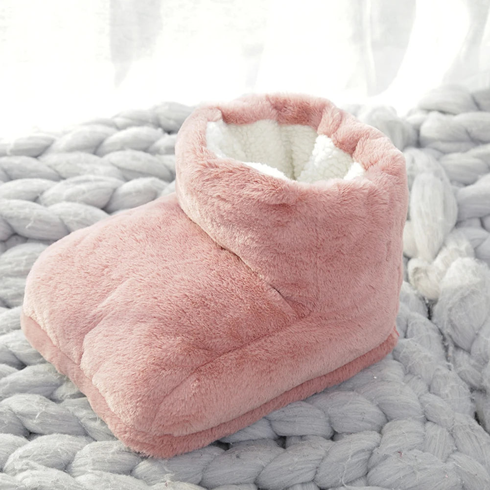 Electric Foot Heating Pad Winter Foot Warmer Soft Plush Heating Shoes Bedroom Slippers Household Foot Warming Mat Foot Heater