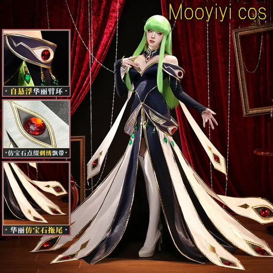 2025 New CC Cosplay Costume Halloween Christmas Role Playing C Geass Mooyiyi cos Queen Dress Gorgeous and elegant 1:1 restore