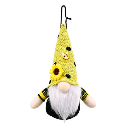 Sunflower Gnome for Home Decor Cute Bee Faceless Doll Pendant Wall Door Hanging Decoration Spring Summer DIY Figurines